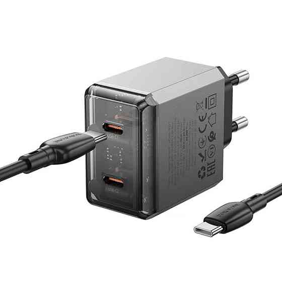 СЗУ Borofone BN21 Lena PD40W+QC3.0 (2USB-C) + кабель Type-C to Type-C Херсон