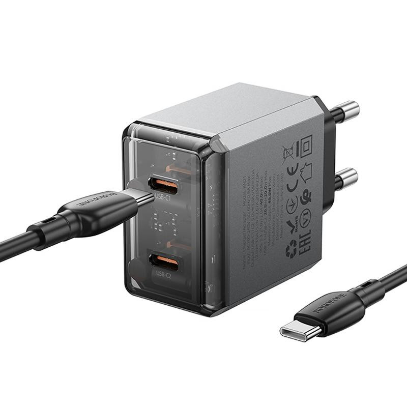 СЗУ Borofone BN21 Lena PD40W+QC3.0 (2USB-C) + кабель Type-C to Type-C Херсон - изображение 4
