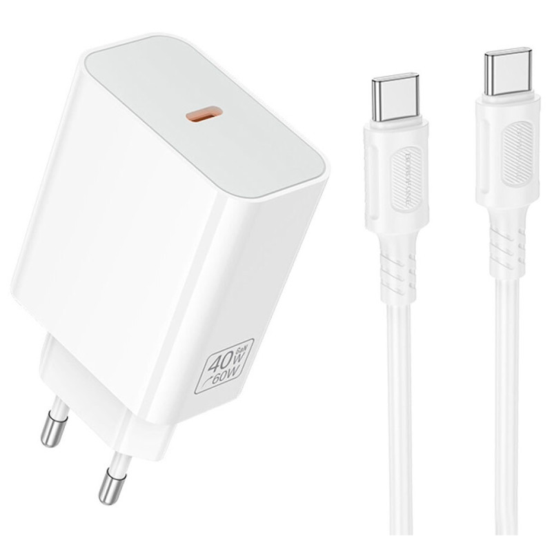 СЗУ Borofone BA109A Star PD40W (1USB-C) + кабель Type-C to Type-C Херсон - зображення 1