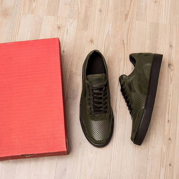 Чоловічі літні шкіряні кеди перфорація Киев - изображение 6