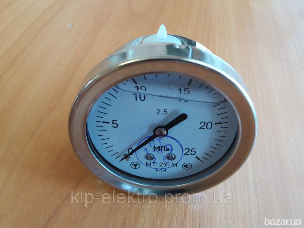 Манометр виброустойчивый (глицериновый)  МТ-2У-М (МТ-2У, МТ-2У-Ву, МТ-2УВу, МТ-2Ву) - осевой штуцер  Київ - зображення 2