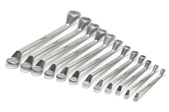 Ключи накидные MASTERTOOL SATIN FINISH набор 12 шт (6–25/27/28/30/32 мм) CrV DIN 838 72-3112 Харьков