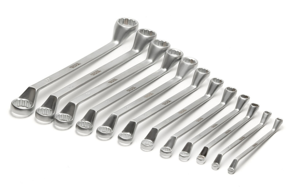 Ключи накидные MASTERTOOL SATIN FINISH набор 12 шт (6–25/27/28/30/32 мм) CrV DIN 838 72-3112 Харьков - изображение 2