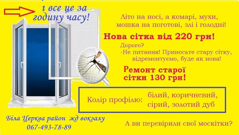 СІтка для вікон, москітка, антимоскітна сітка Біла Церква - зображення 1