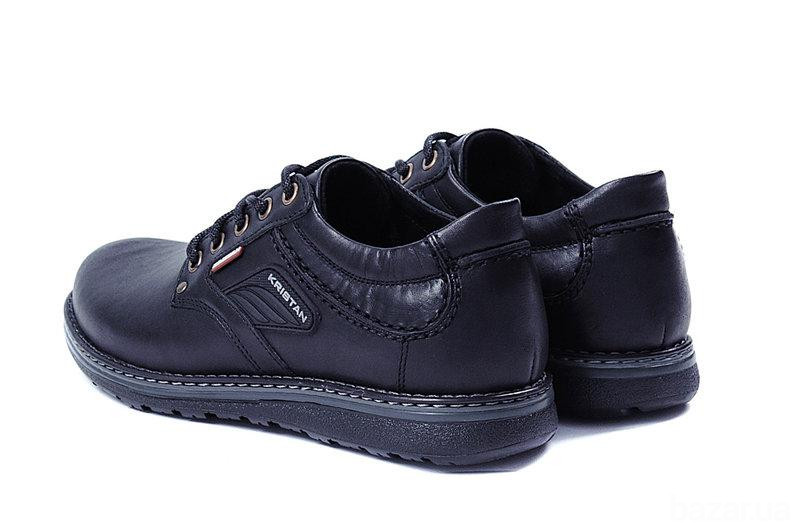 Мужские кожаные туфли Kristan black Київ - зображення 5