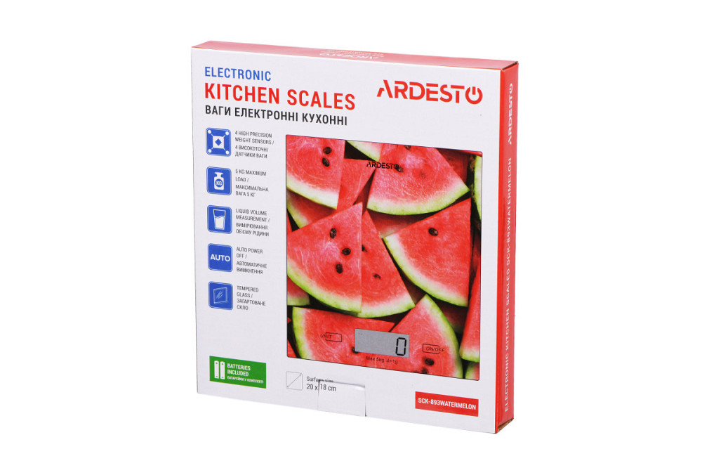 Весы кухонные Ardesto SСK-893-WATERMELON 5 кг Киев - изображение 3
