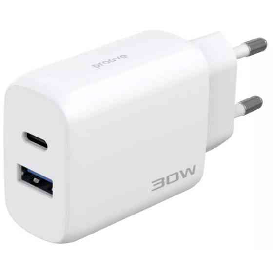 Мережевий зарядний пристрій Proove Silicone Power 2 30W (Type-C + USB) + cable Type-C to Type-C 1m W Харьков