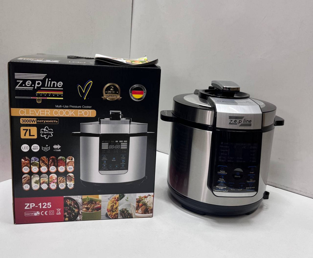 Мультиварка-скороварка и йогуртница Zepline ZP-125 7 л 3000 Вт серебристая Київ - зображення 2