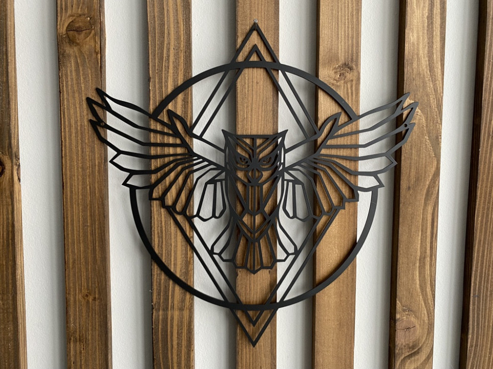 Настенный декор панно картина лофт из металла Сова Киев - изображение 3