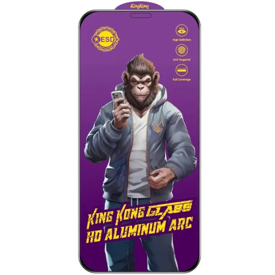 Защитное стекло 5D Anti-static Purple (тех.пак) для Apple iPhone 13 / 13 Pro / 14 / 16e (6.1") Херсон