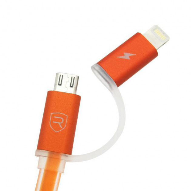 Combo 2-in-1 кабель Lightning/micro USB, 1м orange Aurora Combo Remax 300702 Київ - зображення 4