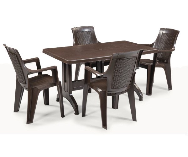 Стілець Мілан пластиковий ротанг коричневий Дніпро - зображення 2