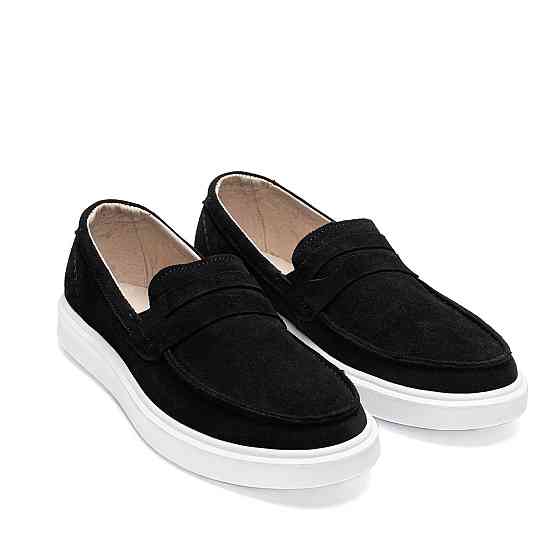 Мужские кожаные лоферы Urban Style Black Київ