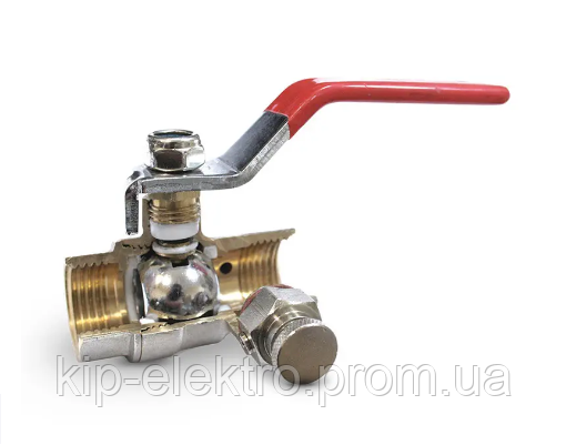 Кран шаровый со спускным устройством для манометра (под манометр) М20х1,5-G1/2, G1/2-G1/2 Київ - зображення 4