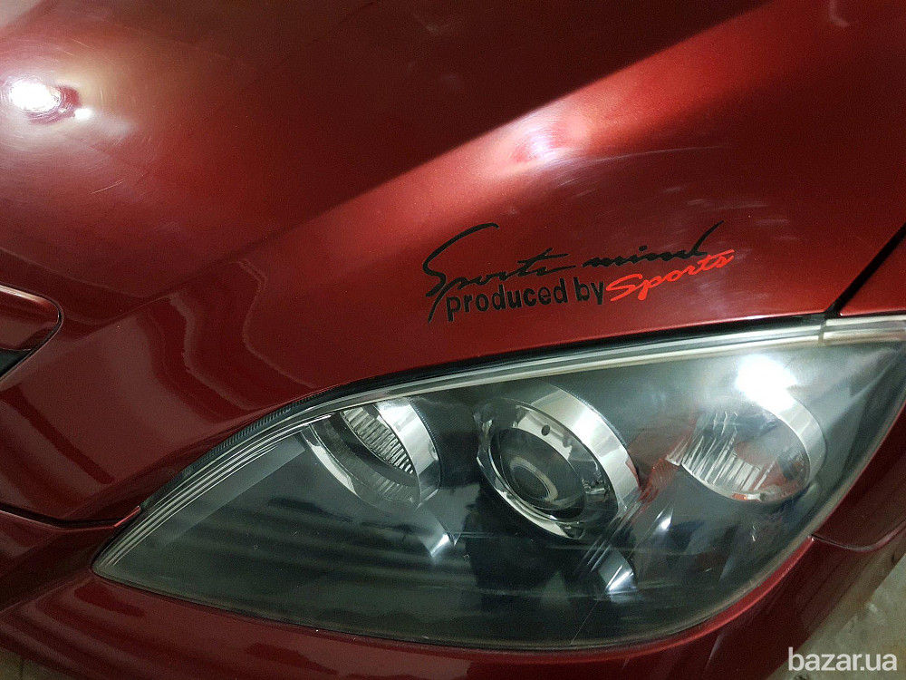 Наклейка на авто Sport mind produced by sports Белая с красным. Черная Маленькая Борисполь - изображение 7