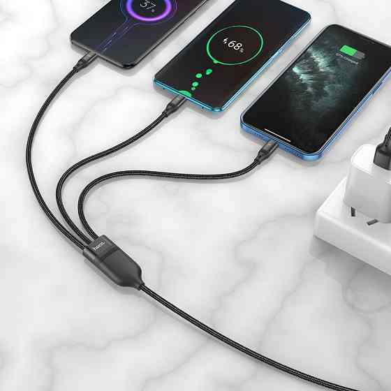 Дата кабель Hoco U104 Ultra 6A 3in1 Lightning-MicroUSB-Type-C (1.2m) Херсон