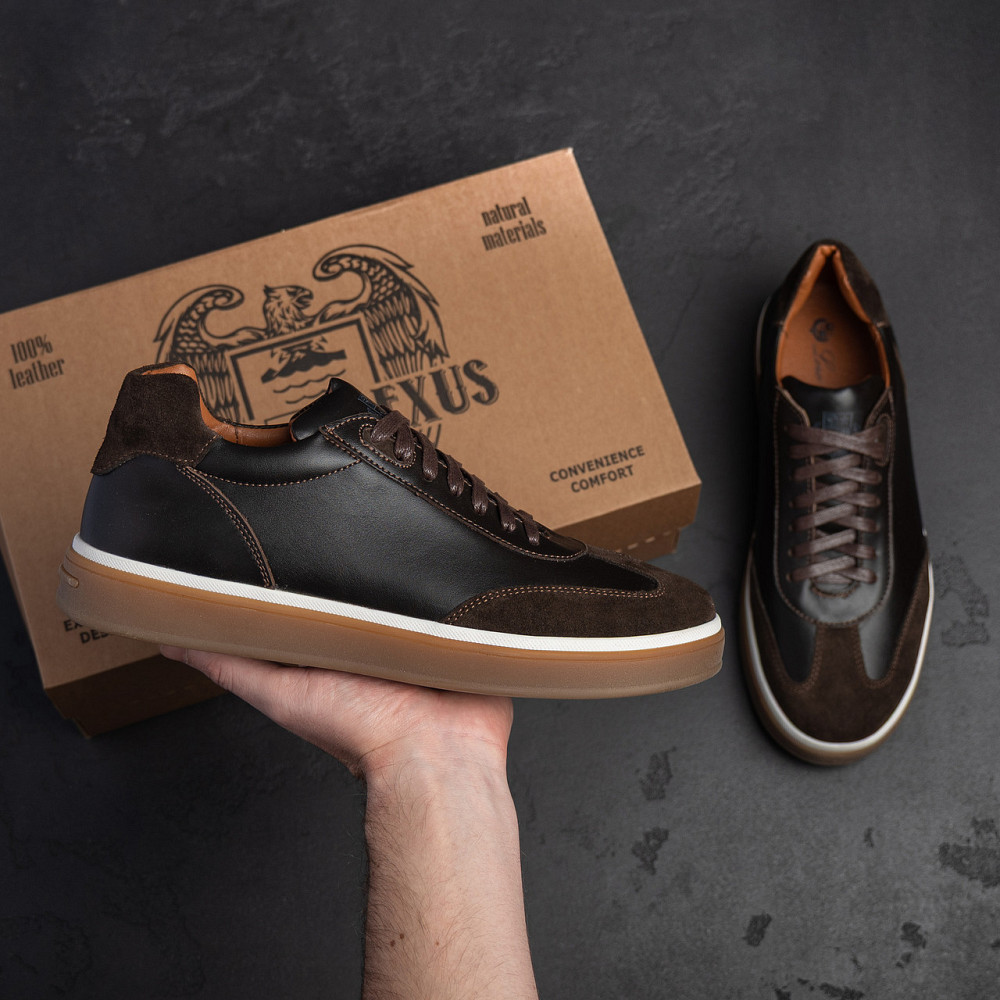 Мужские кожаные кроссовки Classic Brown Київ - зображення 9