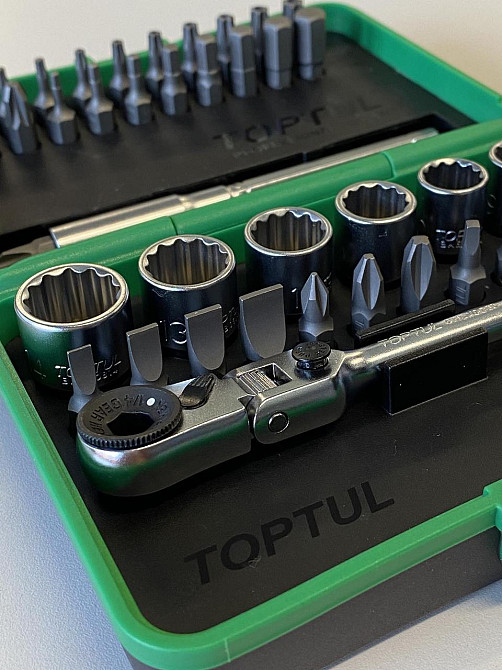 Набор бит и головок с трещоткой TOPTUL 1/4" 41ед. (12-гр.) GADW4502 Харків - зображення 7