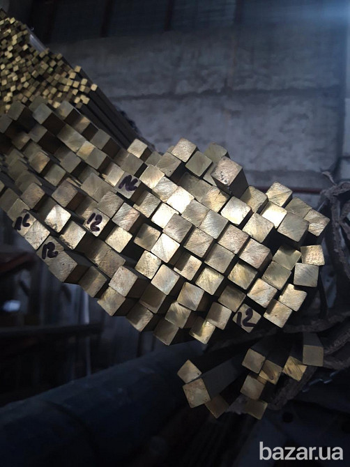 Квадрат латунный ЛС59-1  12х12мм   (3М) Київ - зображення 1