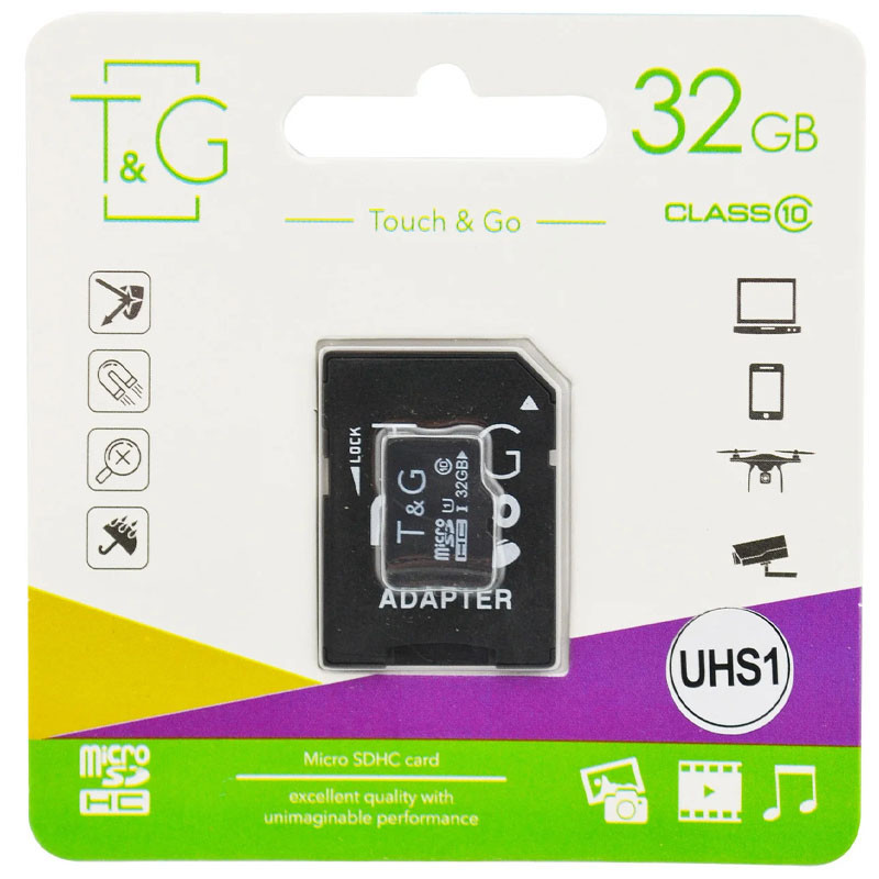 Карта памяти T&G (UHS-1) microSDHC Class 10 - 32GB (с адаптером) Херсон - изображение 1