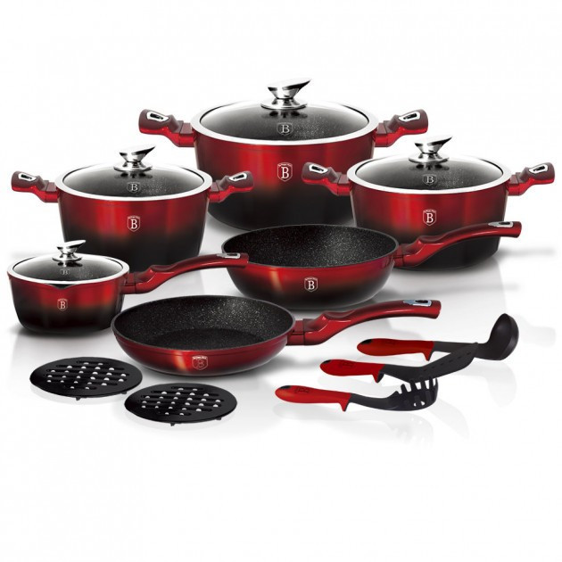 Набір посуду 15 пр Red Metallic Line Berlinger Haus BH-1632N Київ - зображення 1