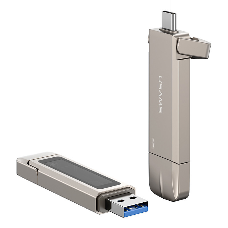 Флеш-накопитель Usams US-ZB275 2in1 USB 3.2 + Type-C GEN1 Dual Ports Aluminum Alloy 5G – 256GB Херсон - зображення 4