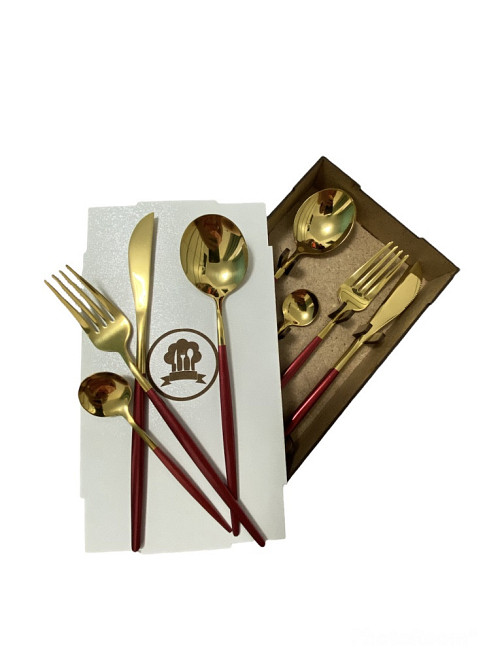 Набор столовых приборов Kitchen бордовый на 4 персоны Київ - зображення 9