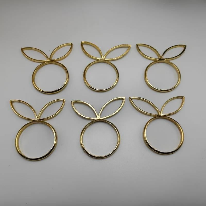 Пасхальные кольца для салфеток Leeseph с ушками золотые, набор 6 шт Одеса - зображення 2