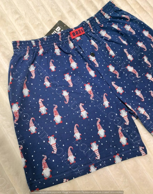 Мужские семейные трусы с новогодним принтом гномов (арт. MBXK 307/01/139) Кривий Ріг - зображення 4