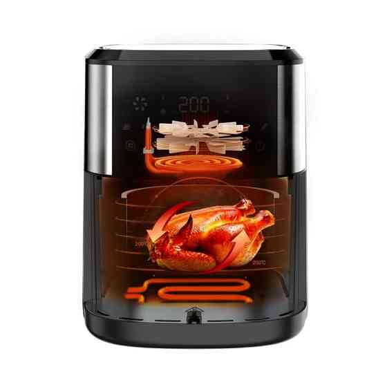 Аэрогриль мультипечь на 2 тэна Rotex Up DownFry ROM-760-XL 2000 Вт 7.5 л серебристая Київ