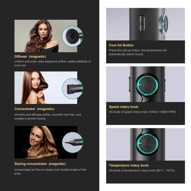 Фен VGR V-401 BLACK 1900 Вт черный Київ - зображення 3