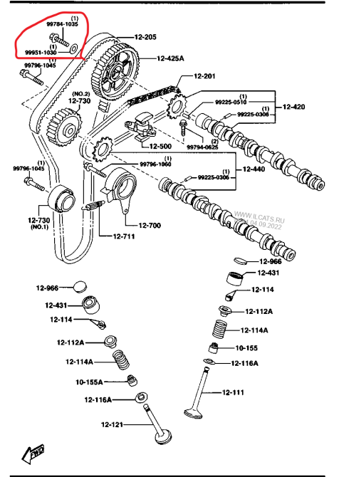 Mazda 997841035, Болт розподвала Мазда 323 1.5, 16V, Z5, оригінал Вінниця - зображення 5