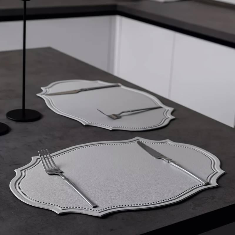 Подставки под тарелку Leeseph 30*43см 4шт серые овальные Одеса - зображення 3
