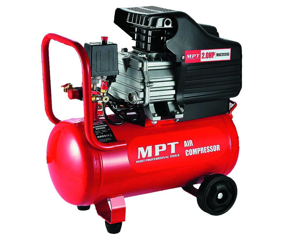 Компрессор MPT PROFI 24 л 1500 Вт/2 л.с. 2850 об/мин 100 л/мин 8 атм 2 выхода медная обмотка MAC2024 Харків - зображення 1