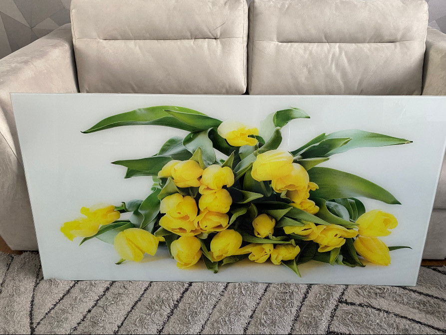 Картина на склі, жовті тюльпани Киев - изображение 2