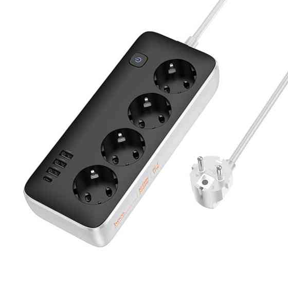 Удлинитель Hoco AC21 Sunlight 4-bit (1C/3A/4xSocket) (3m) Херсон