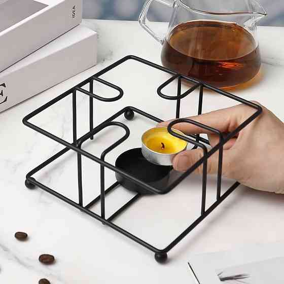 Подставка-подогреватель Leeseph для чая или готовых блюд со свечей черный Одеса