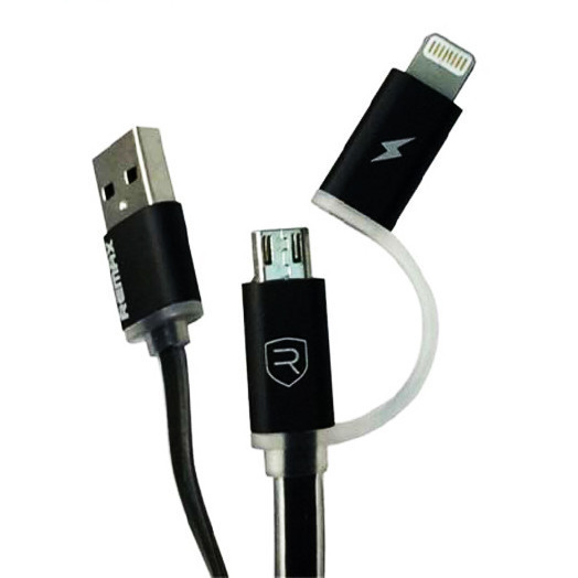 Combo 2-in-1 кабель Lightning/micro USB, 1м black Aurora Combo Remax 300701 Київ - зображення 1