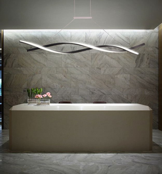 Люстра стельова LED H20L-1000-bk-k Чорний 25-100х14х100 см. Київ - зображення 1