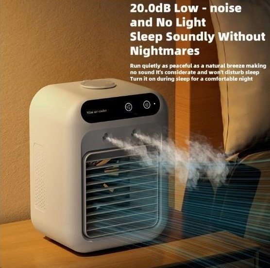 Портативний USB охолоджувач повітря 3-в-1 з розпиленням та резервуаром для води, акумулятор 3000 мАг Київ - зображення 1