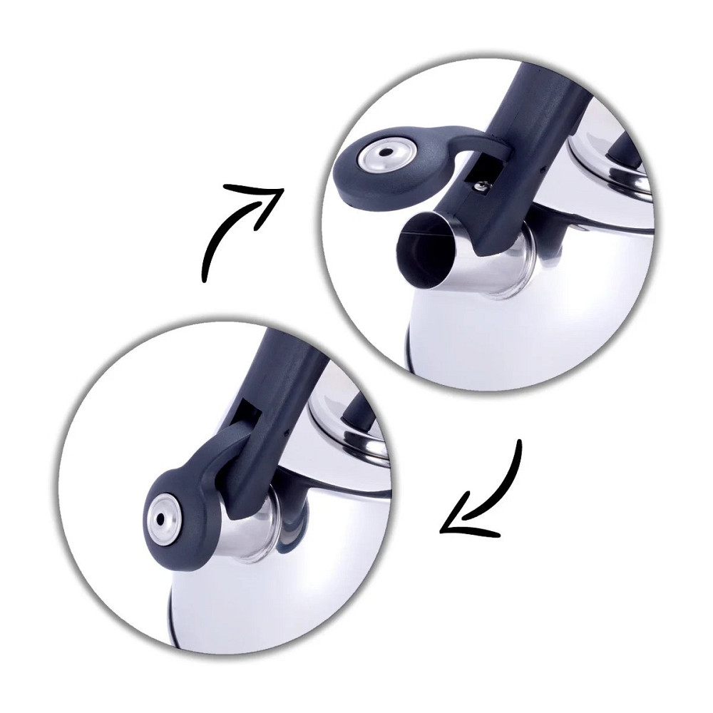 Чайник Kamille со свистком и термометром 3 л Одеса - зображення 4