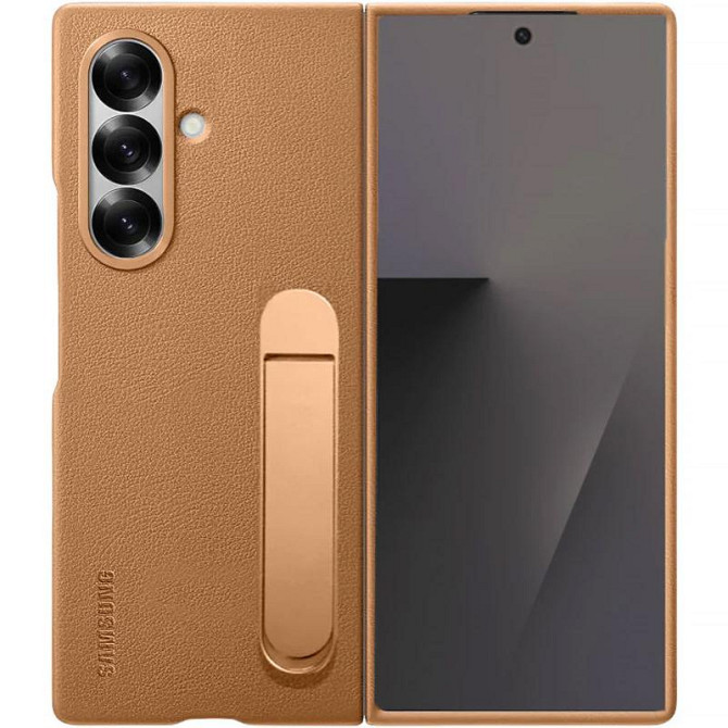 Кожаный чехол Leather Case (AAA) with stand для Samsung Galaxy Z Fold7 Херсон - зображення 1