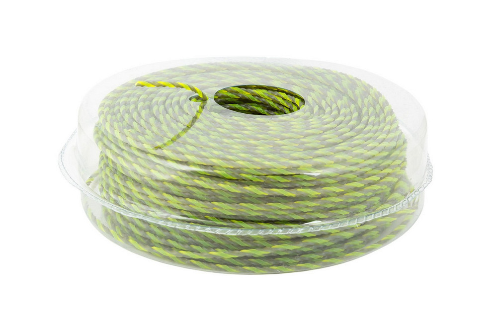 Леска для триммера бесшумная MASTERTOOL SPIRAL SQUARE 2.70 мм 107 м (блистер) двухцветная 19-0413 Харків - зображення 1