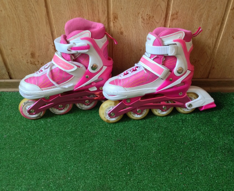 Дитячі ролики ковзани Роликовые коньки Caroman 35-38р M (20-22,5см) рожеві Київ - зображення 3