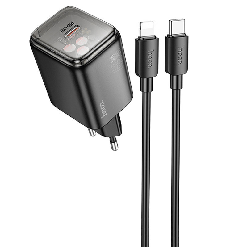 Уценка СЗУ Hoco N54 Monsoon PD45W (1USB-C) + кабель Type-C to Lightning Херсон - зображення 1