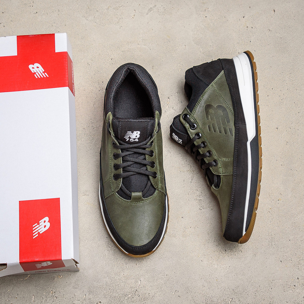 Мужские кожаные кроссовки NB Clasic Green Киев - изображение 7
