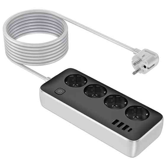 Удлинитель Hoco AC21 Sunlight 4-bit (1C/3A/4xSocket) (3m) Херсон
