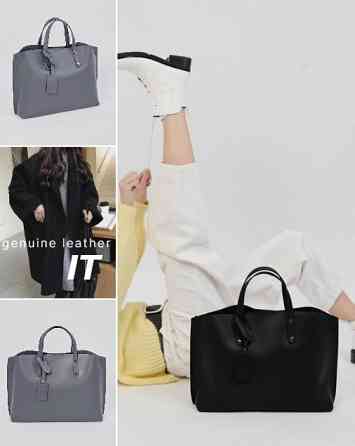 сумка шкіряна італія genuine leather шоппер чорний TS000041 Луцьк