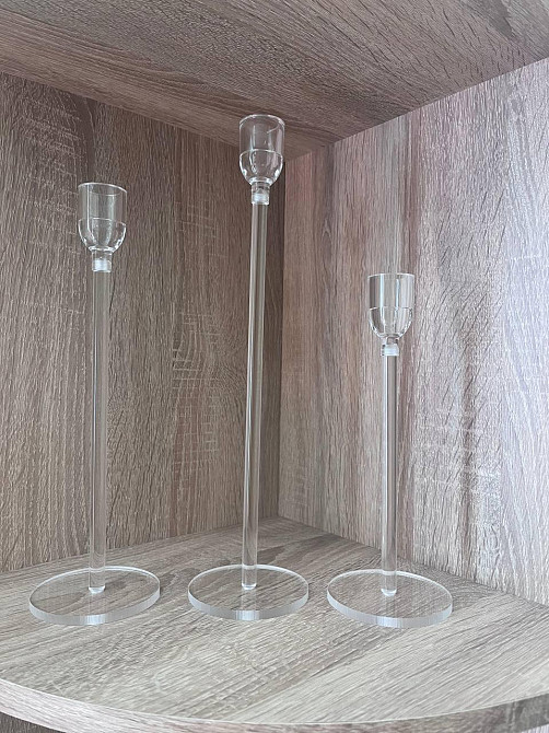 Подсвечники акриловые Leeseph 3шт прозрачные  MV044 Одеса - зображення 9