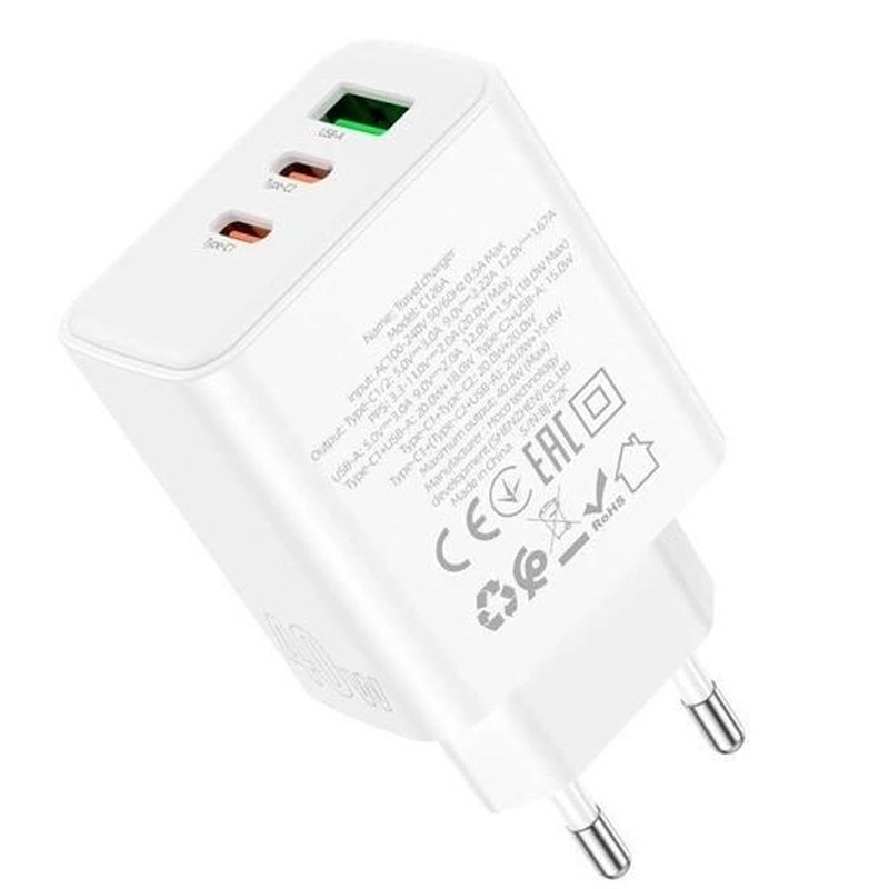 СЗУ Hoco C126A PD40W+QC3.0 (1USB/2Type-C) Херсон - зображення 3